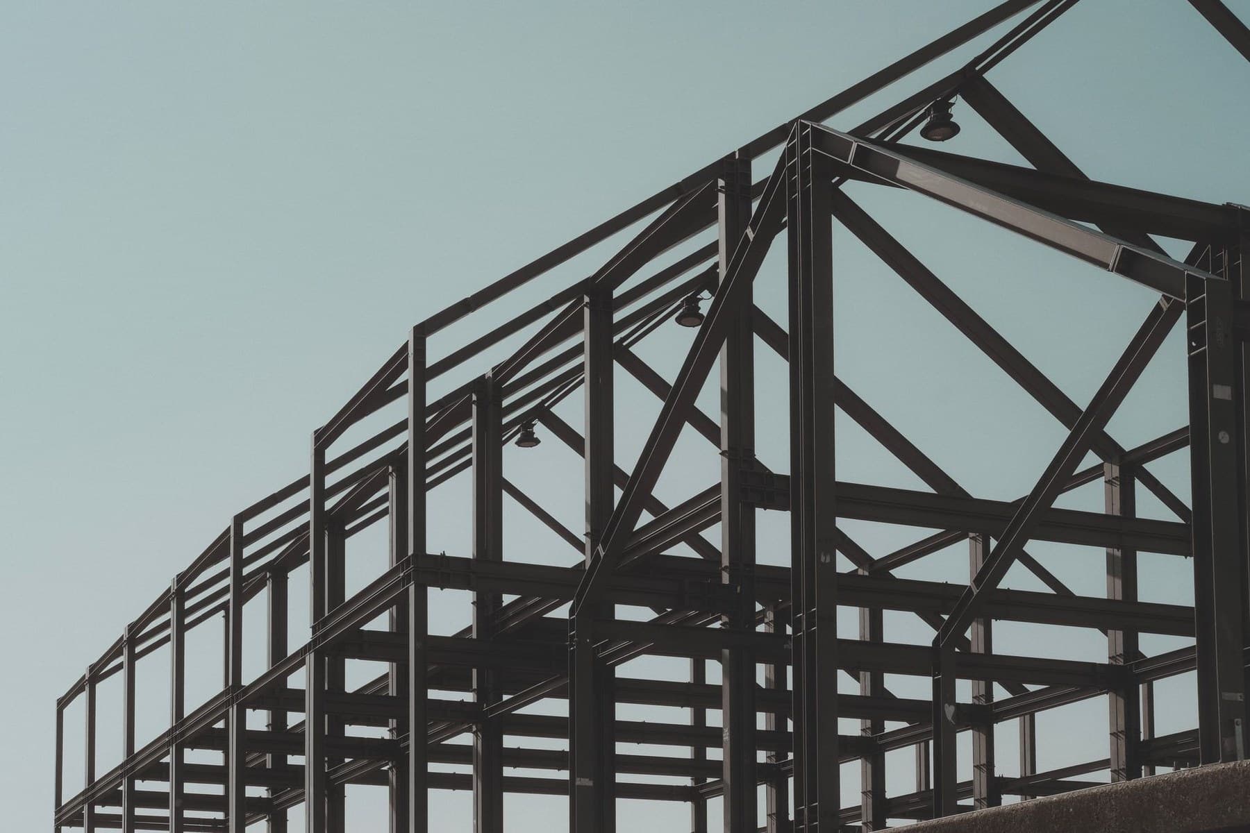 Representative structural steel framing for commercial construction