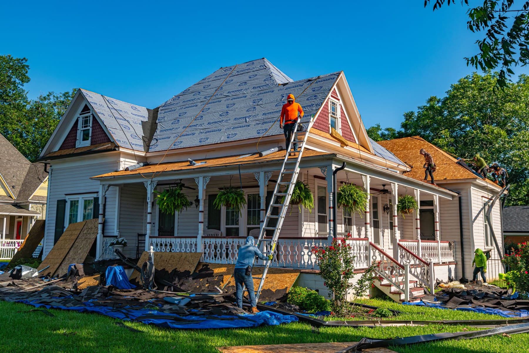 Representative residential exterior with a prominent roofline